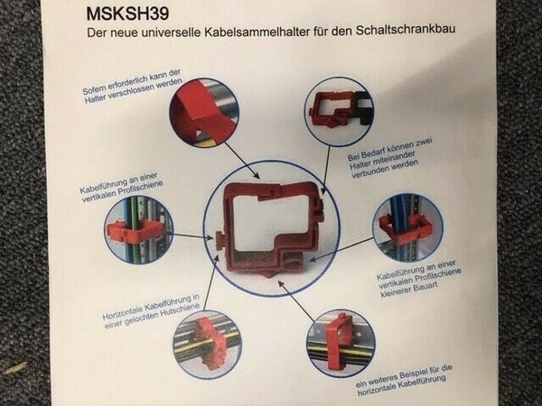 MSKSH39 Kabelsammelhalter rot für den Schaltschrankbau 100 Stck.